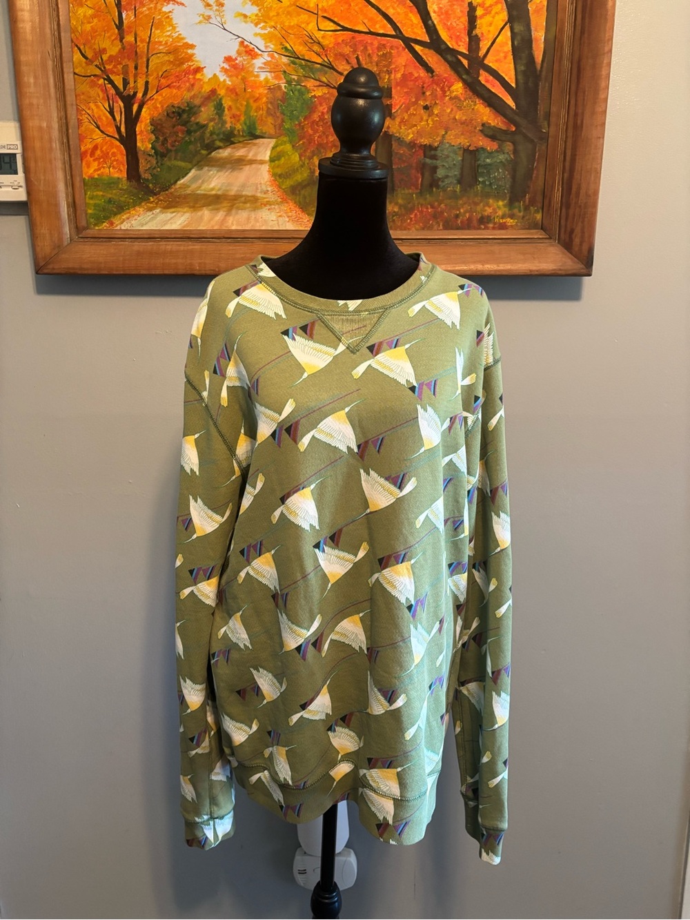 Scotch & Soda Olive Green Sailbird Graphic Sweatshirt Size XL
